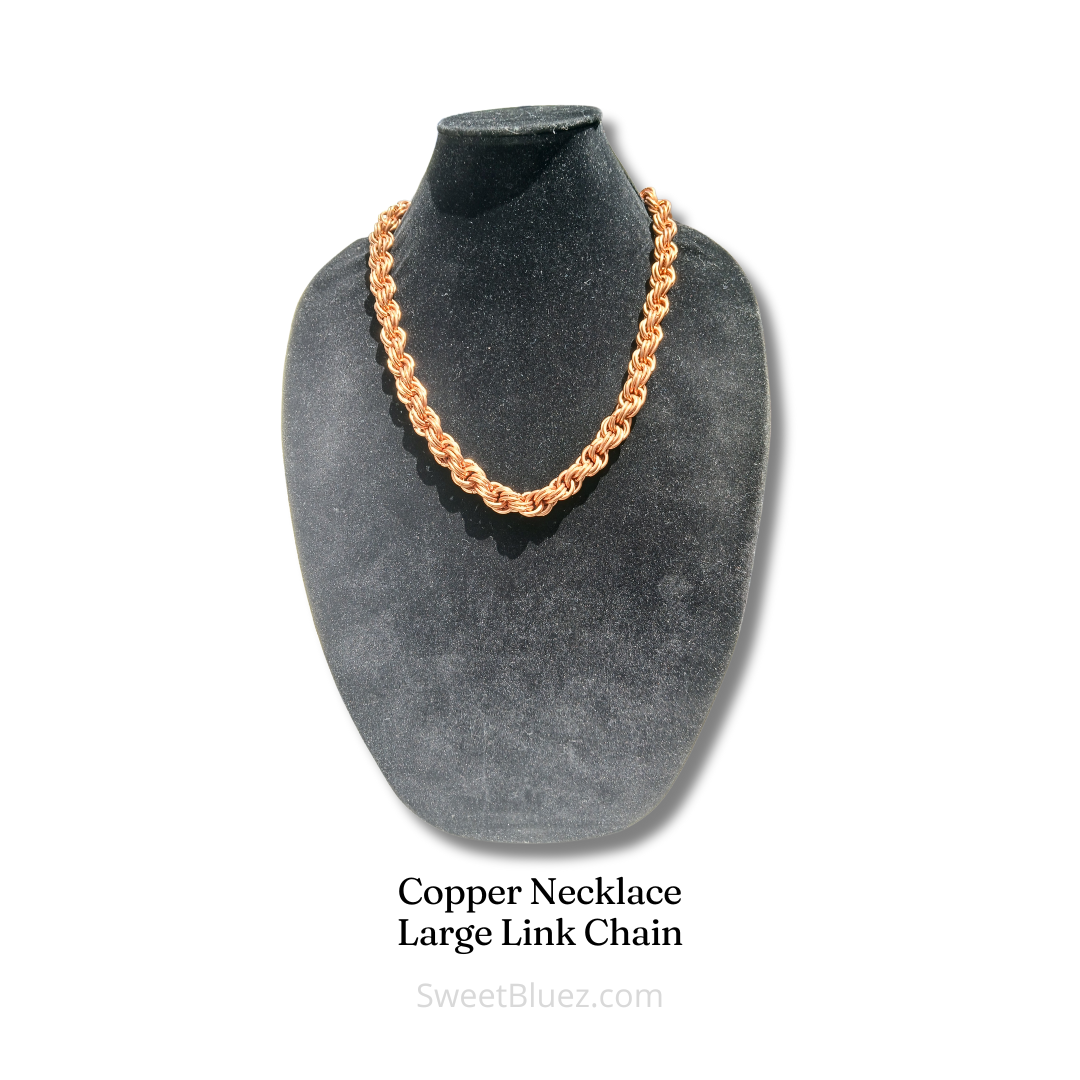 Copper necklace, copper chain, crystal jewelry, benefits of copper, copper Link chain