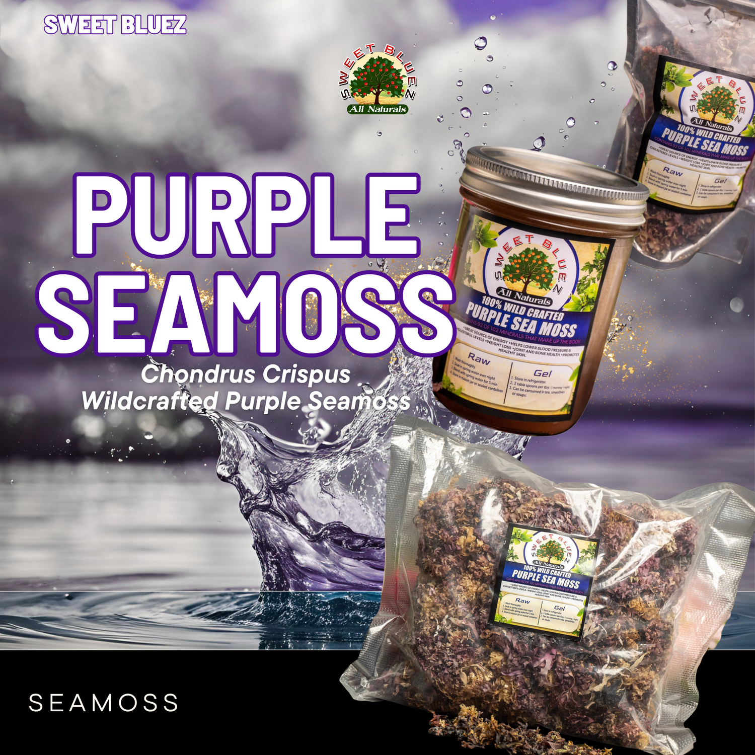 Sea Moss, Benefits of seamoss, purple sea moss, wild crafted sea moss, chondrus crispus, seamoss gel, raw sea moss for sale, dr sebi, Irish gold sea moss