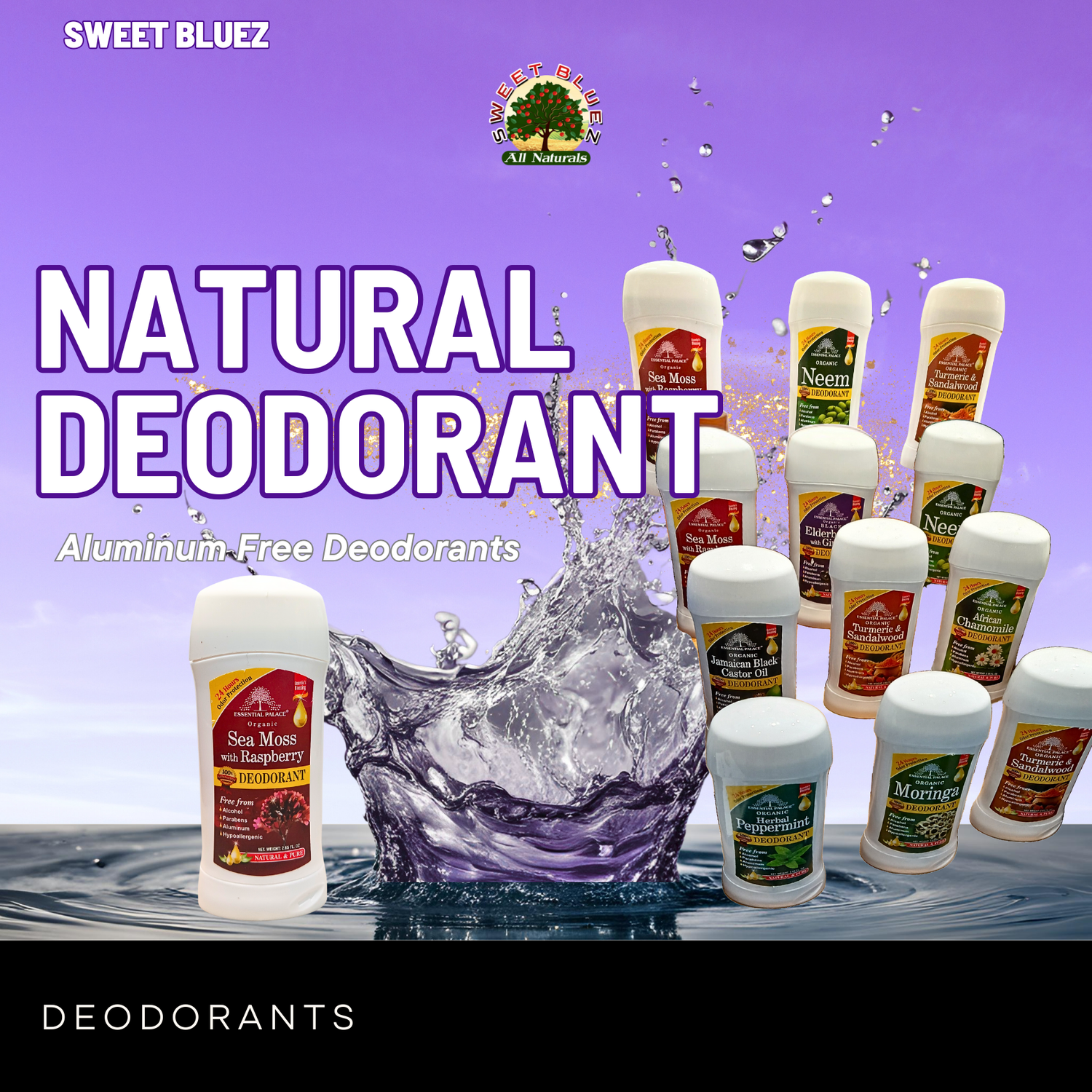 Natural Deodorant, aluminum free deodorant, mineral salt deodorant