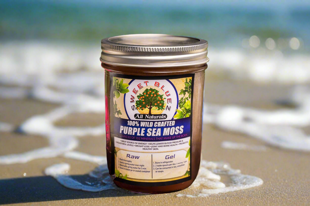 Seamoss gel, benefits of seamoss, wild crafted purple seamoss, chondrus crispus sea moss, thyroid health, omega 3 fatty acids, anti-inflammatory, heart health, mineral deficiency