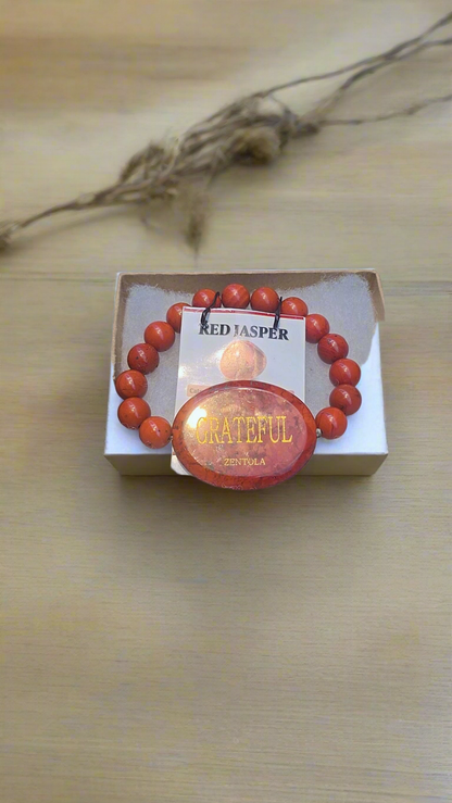 Z.Energy Red Jasper Grateful Bracelet