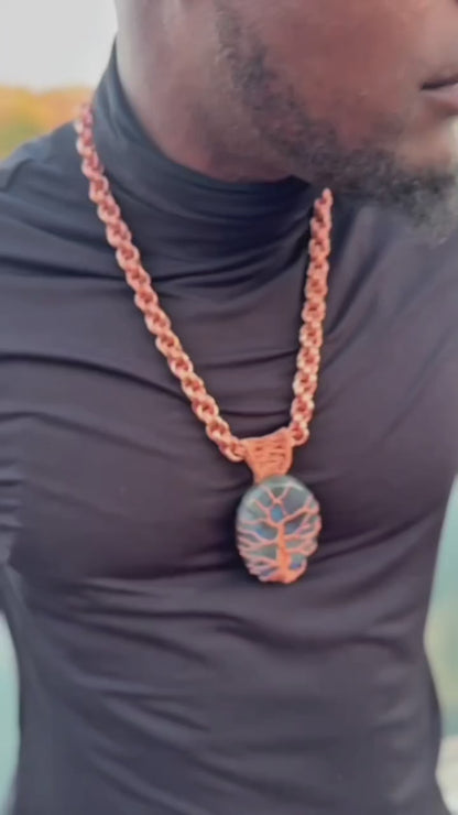 24" Copper Necklace & Labradorite Pendant