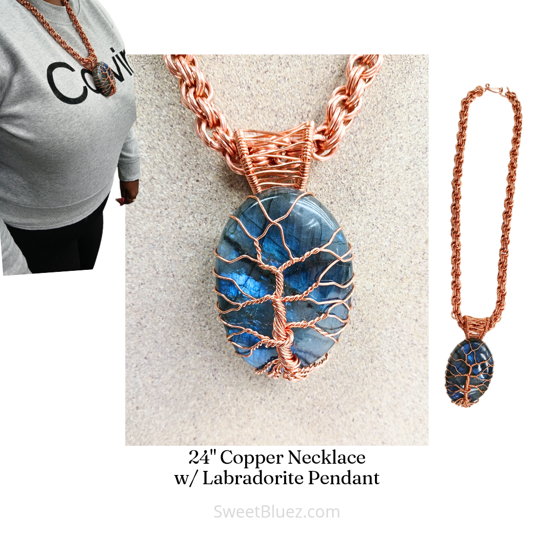 Labradorite benefits, copper necklace, copper chain, crystal jewelry, benefits of copper