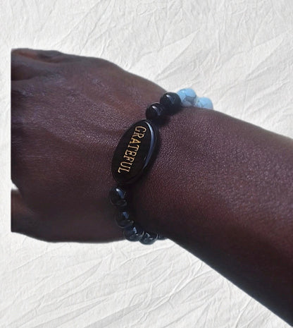 Howlite ×Hematite Grateful Bracelet