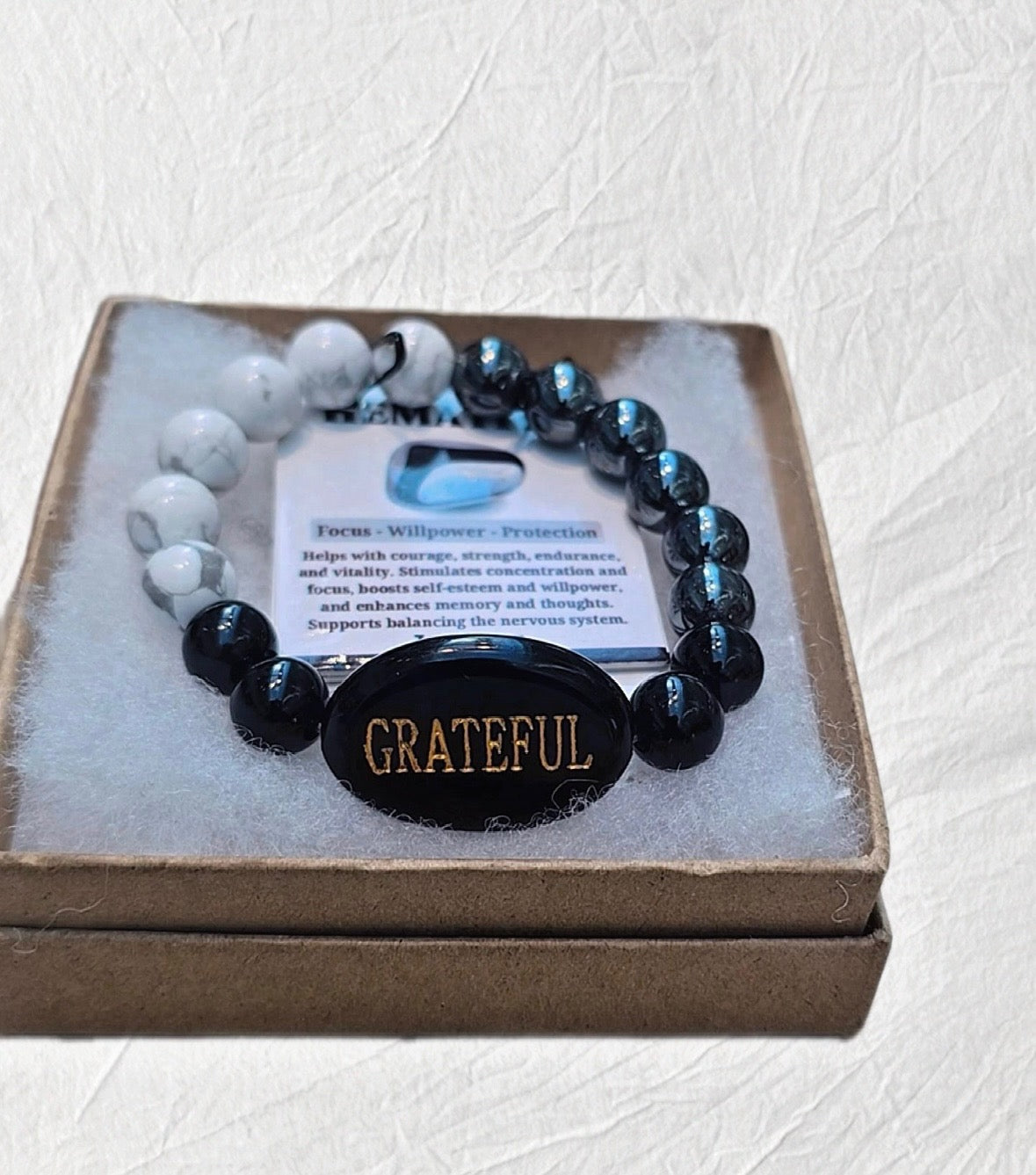 Howlite ×Hematite Grateful Bracelet