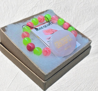 Z.Energy Rose Quartz Grateful Bracelet