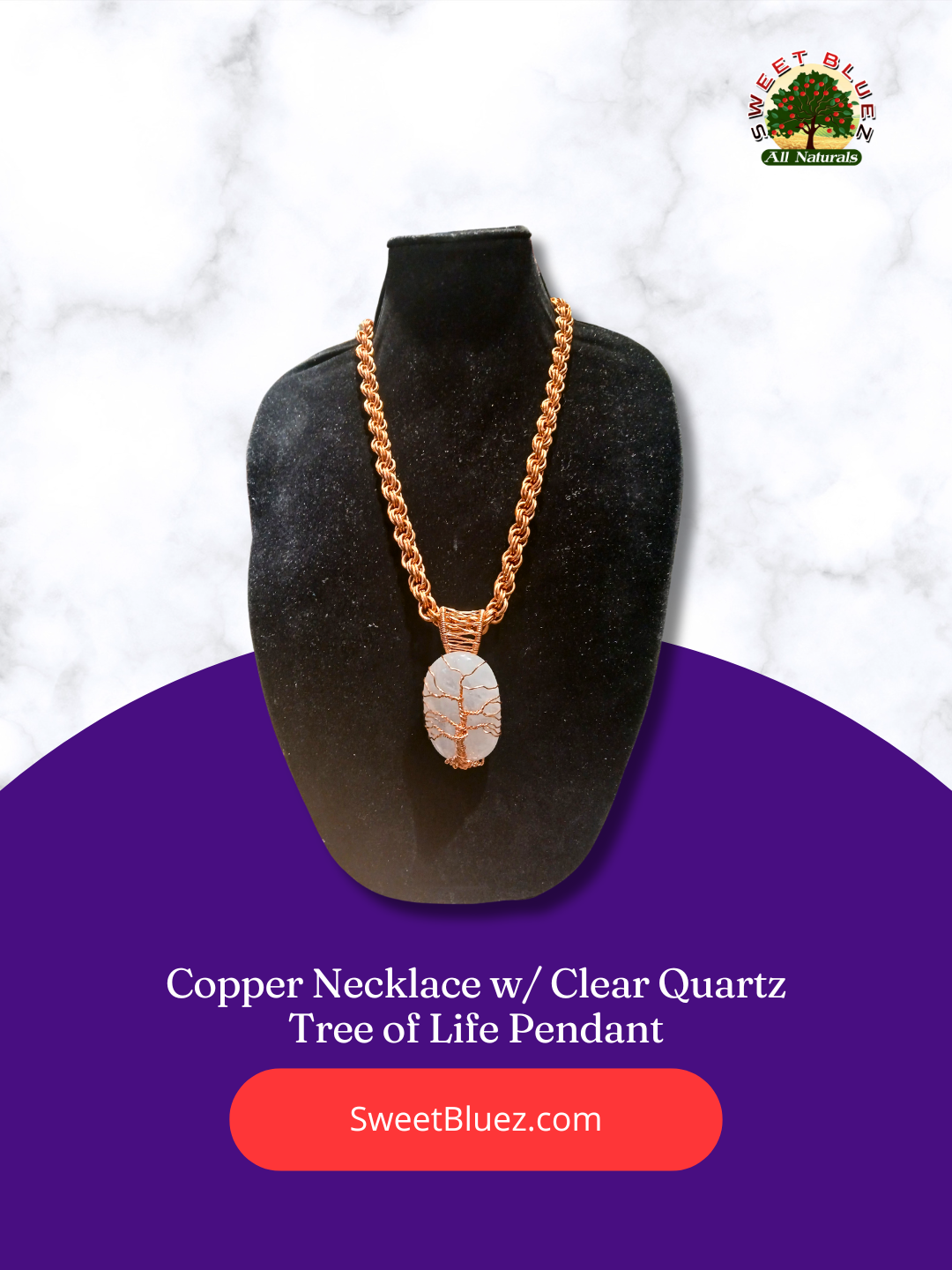 Clear Quartz, copper jewelry, Copper Necklace, benefits of Clear quartz