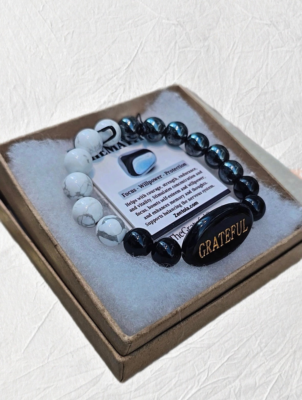 Howlite ×Hematite Grateful Bracelet