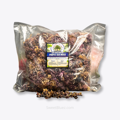 Raw purple sea moss, Benefits of Seamoss, wild crafted purple seamoss, chondrus crispus sea moss, thyroid, omega 3 fatty acids, anti-inflammatory, heart health